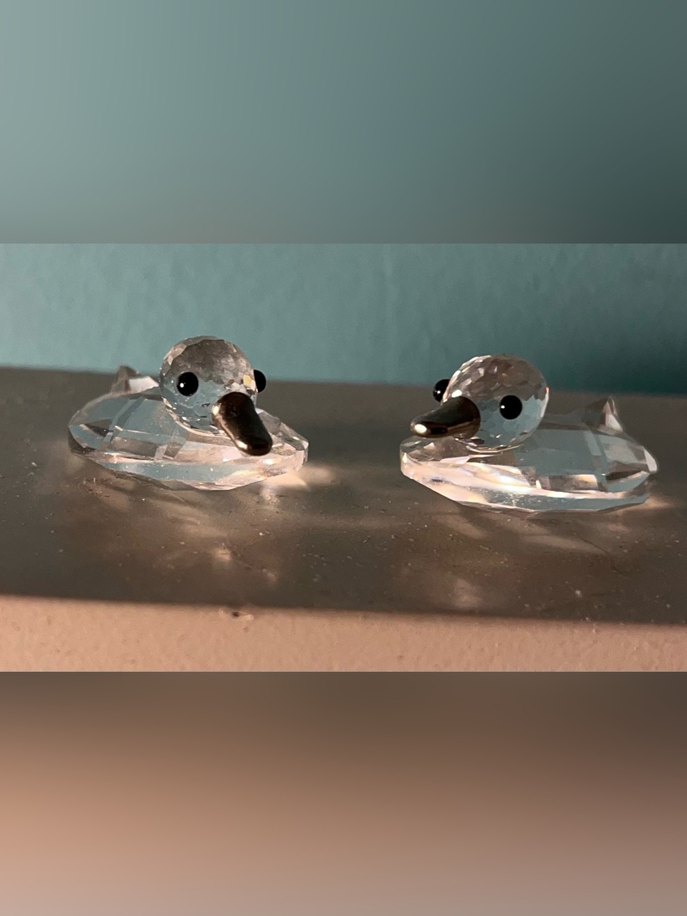 Swarovski Crystal Pair Miniature Ducks